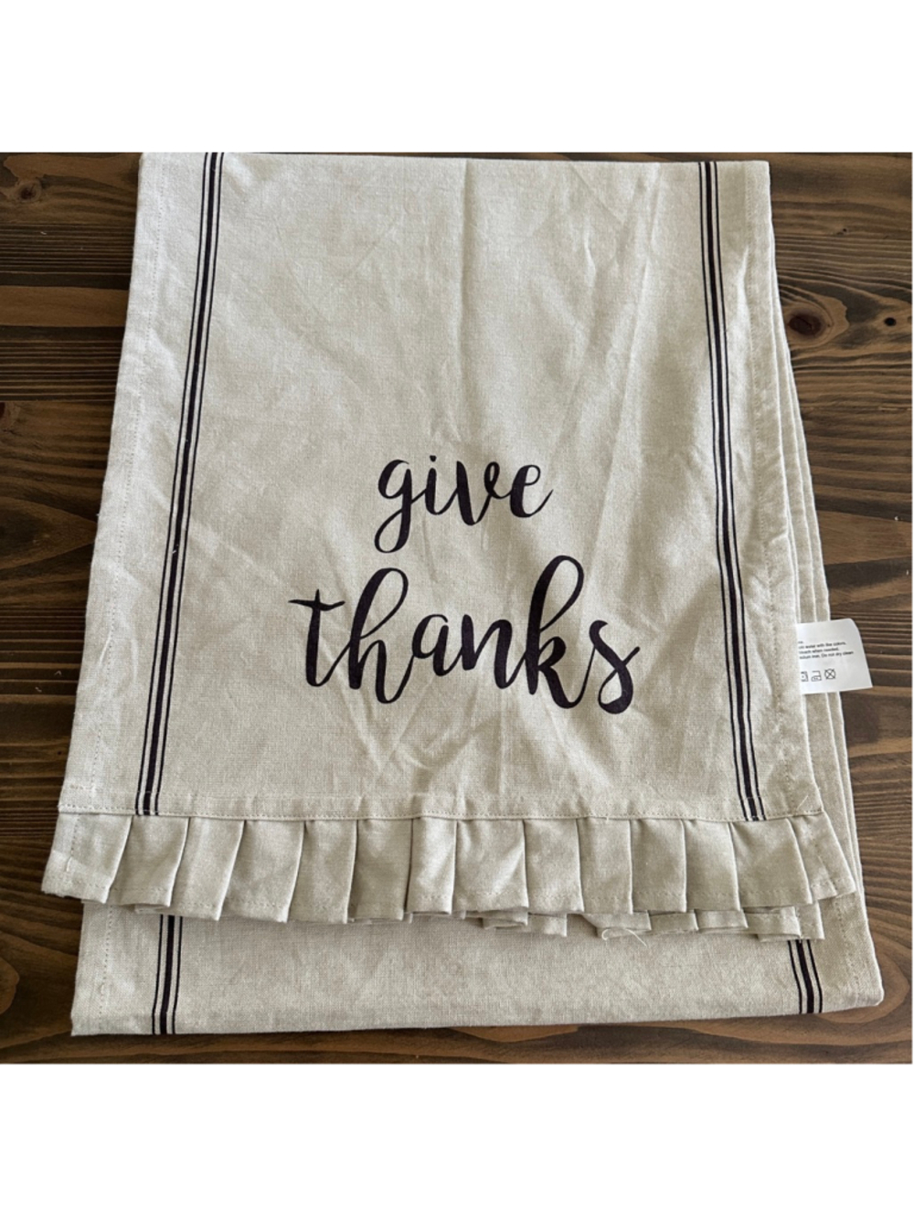 Hobby Lobby Give Thanks Table Runner Beige Black Farmhouse Thanksgiving